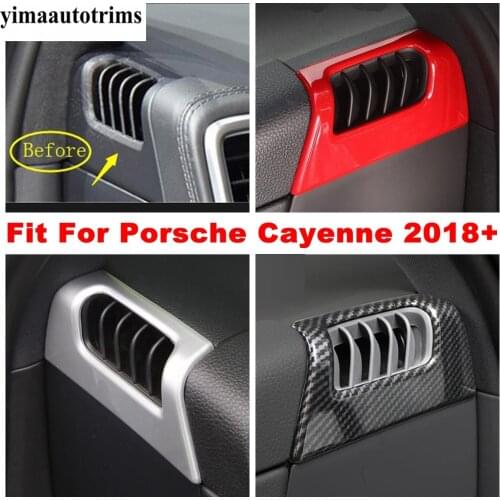 Car Interior Kit For Porsche Cayenne 2018 - 2021 ABS Accessories Front Side Air Conditioning AC Outlet Vent Decor Cover Trim