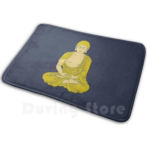 Golden Buddha Mat Rug Carpet Anti-Slip Floor Mats Bedroom Zen Buddha Gold Golden