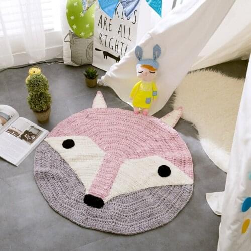 Handmade Nordic Carpets Round Mats Floor Mats High-grade Knitted Carpet Kids' Room Game Pad Carpets for Children Play Mats