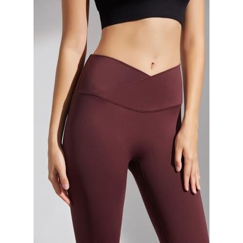 Fitness Leggings Waist Cross Hip Up Yoga Pants High Stretch Tights Breathable Fitness Reflective Printing Leggings Sweatpants
