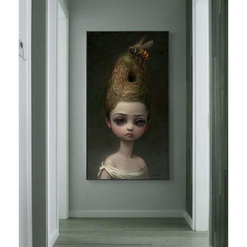 Mark Ryden Childish Strange Dark World Queen Bee Art Canvas Painting Wall Art Picture for Living Room Home Decor (No Frame)