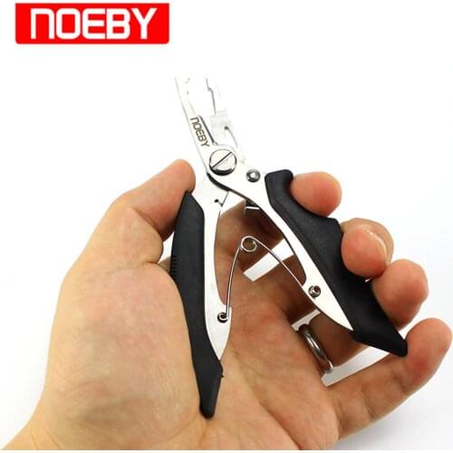 NOEBY Stainless Steel 10*8*5cm Mini Portable Fishing Pliers Hook Remover Split Rings Cutter Multifunctional Fishing Tool Tackle