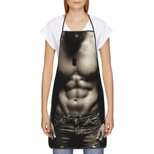 Man Muscle Kitchen oil resistant wreath Powerlifting kitchen apron Cooking accessories for Women 72*52cm