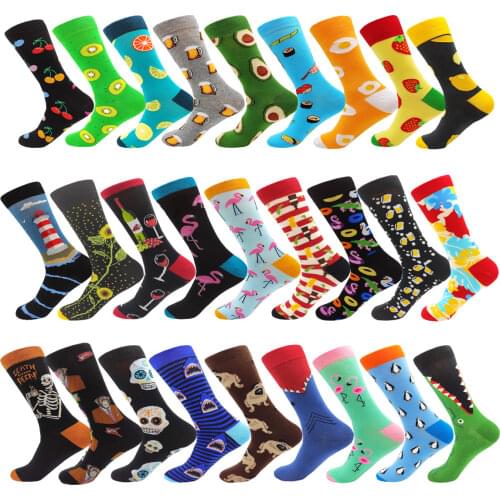 Novelty Fashion Harajuku Kawaii Cotton Women&mens Socks Cute Flamingo Banana Egg Beer Animal Printed Happy Funny Socks Size38-46