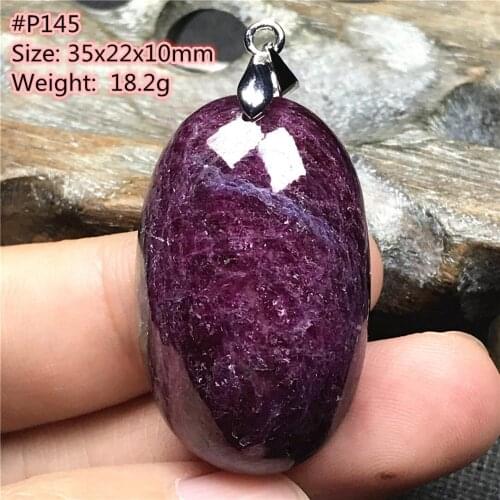 Top Natural Ruby Zoisite Tumbled Crystal Pendant Jewelry For Women Men Healing Luck 35x22x10mm Beads Stone Silver Gemstone AAAAA