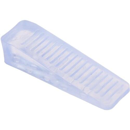 Home Office Clear Plastic Door Wedge Stopper Block 4 Pcs