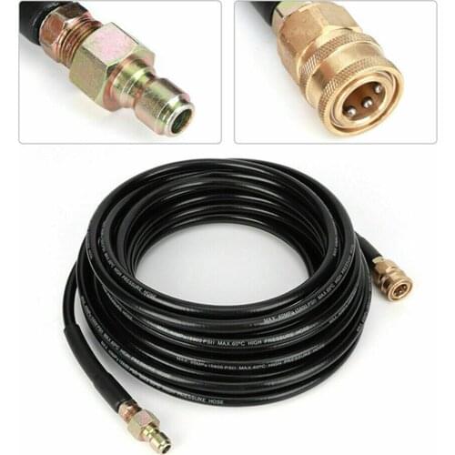 15m 5800PSI 50ft High Pressure Washer Tube Cleaning Hose 3/8inch Quick Connector