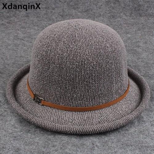 Summer Womens Panama Hat Fashion Fedoras Knitted Straw Hat Mesh Breathable Beach Hats Elegant Ladies Casual Sun Protection Hat