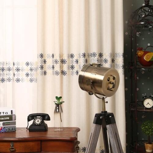 Daisy Cotton and Linen Embroidered Modern Simple Window Shade Curtains for Bedroom Living Room Country Decor