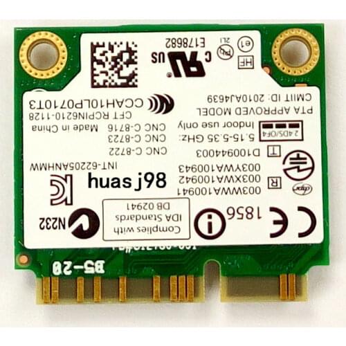 SSEA Wholesale New half Mini PCI-E Wifi Card for Intel Advanced-N 6205 62205AN.HMWG 2.4G/5GHz 802.11a/b/g/n 300 Mbps