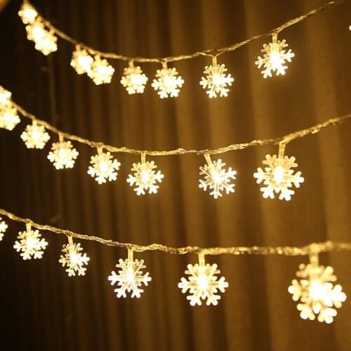 20/30/50M LED Snowflake Fairy Light LED String Light Garland For Christmas Tree Holiday Villa Hotel Party Wedding Decor