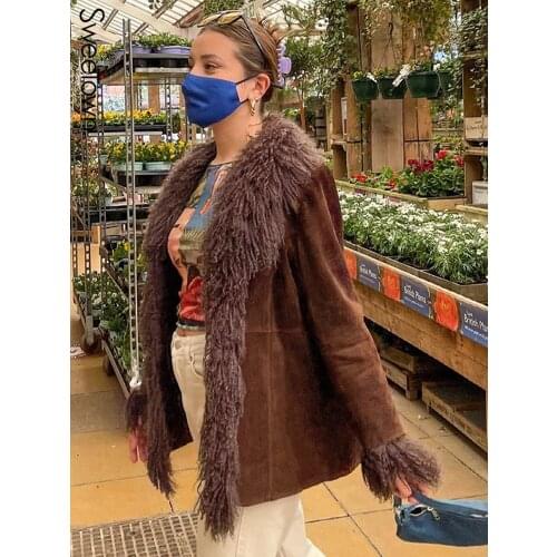 Sweetown Women's Jackets With Fur