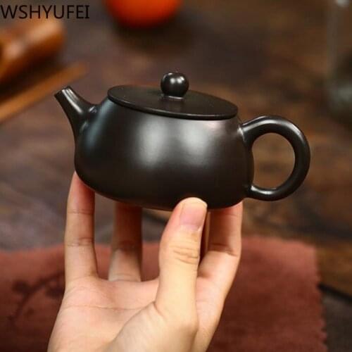 WSHYUFEI yixing purple clay teapot Raw ore black mud zisha Tea set Chinese handmade Teapot Household kettle drinkware 170ml