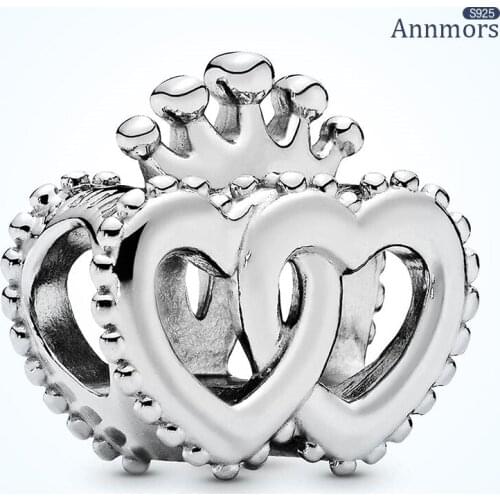 Crown Love charm 925 Sterling Silver Fits Pandora Charms Bracelets for Woman Girl Beads Gifts for Women Bracelet and Necklace