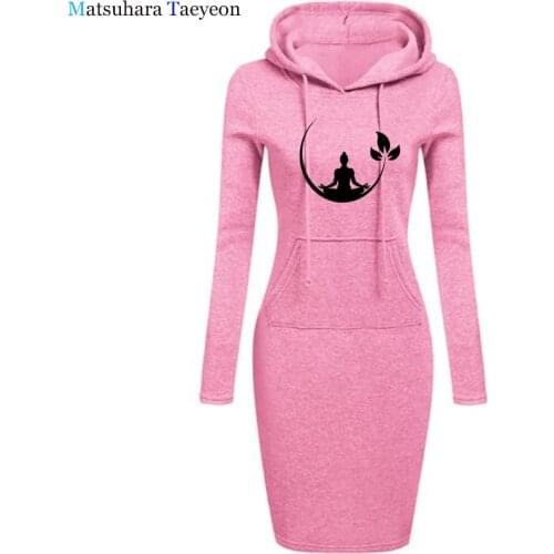 2020 Fashion Vestidos Dress Woman Meditation Room Buddhist Zen Print Long Sleeve Sukienki Cotton Dresses Clothing T81