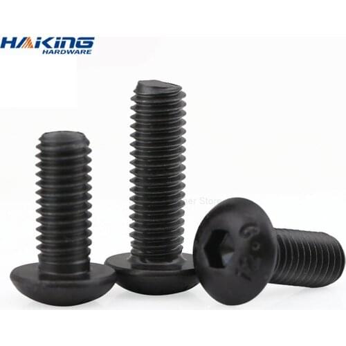 10-50pcs Grade10.9 Button Head Screw M2 M2.5 M3 M4 M5 M6 Hex Hexagon Socket Allen Screw Bolt High Quality