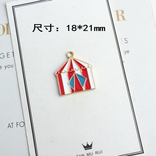 10pcs 21*18MM Gold metal diy enamel Circus troupe stage charms for bracelet/earring/necklace jewelry making pendants ornament