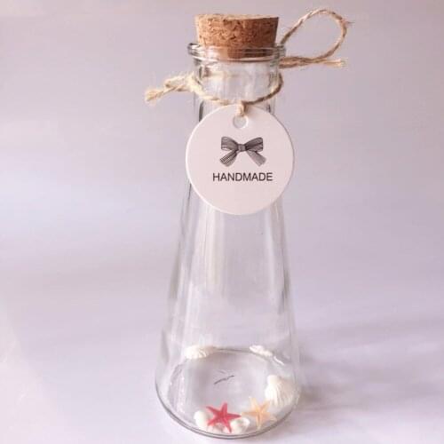 100Pcs/lot DIY Kraft Paper Tags Handmade Vintage Label Sticker For Christmas/Wedding Party Gift Cake Baking Sealing Hang tag