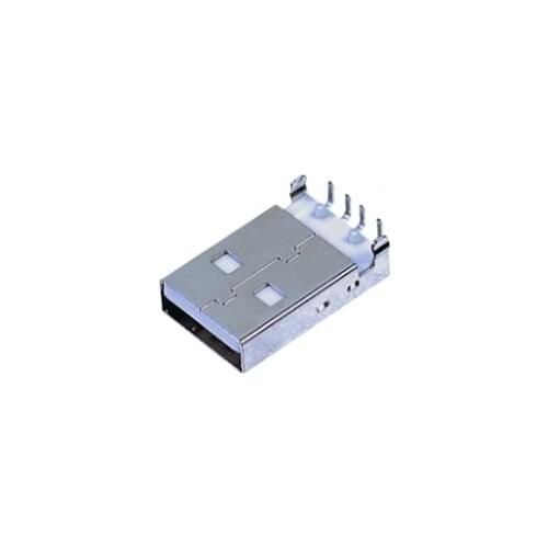 1000pcs USB 2.0 A type male plug right angle through hole PCB Mount 4 pin DIP type white insulator