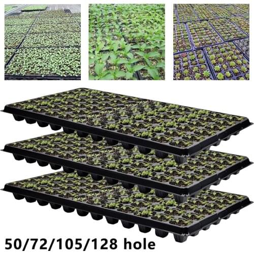 3 Pcs 50/72/105/128 Cells Seedling Starter Tray Plastic Grow Box Nursery Tray Bonsai Flower Pot Green Succulent Plants Pot Seed