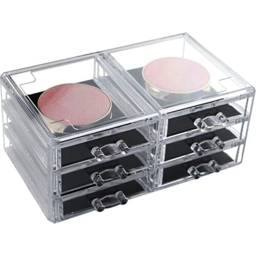 4 Layers Acrylic Makeup Organizer Lipstick Powder Cosmetic Storage Box Brush Holder Transparent Jewelry Display Drawers