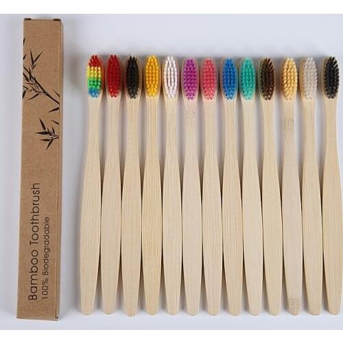 5 Pcs Eco Friendly Product Bamboo Toothbrush Resuable Portable Soft Bristle Wooden Adult Tooth Brushes For Home Travel Hotel Use