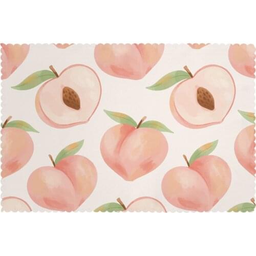 Tableware Pad Placemats 6 Pcs Table Mat Non-Slip Cute Peach Placemats for Dining Table