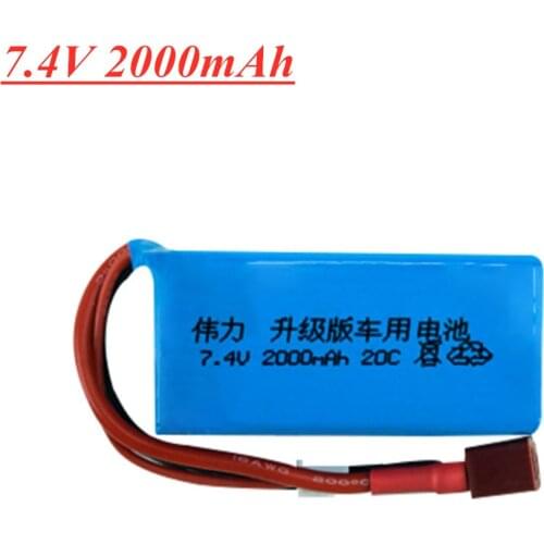 7.4V 2000mAh battery for A949 A959-B A969-B A979-B K929-B RC Car Boat Tank 2s 7.4v LiPo battery for Wltoys car toys