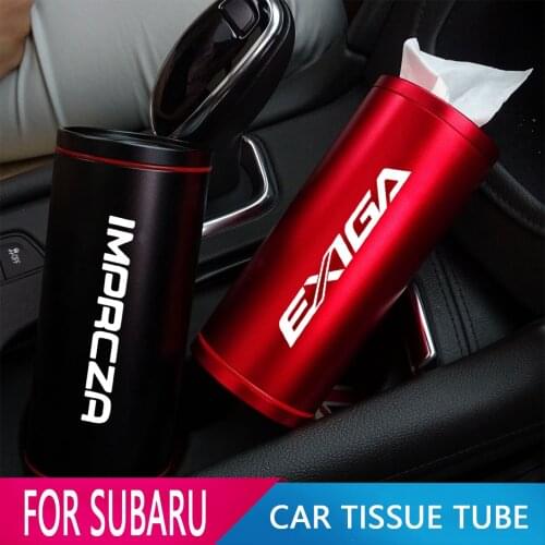 Auto Tissue Boxes Car Cup Holder Cylinder Tissue Box For Subaru WRX STI tribeca LEVORG LEGACY CHIFFON BRZ ASCENT XV Outback