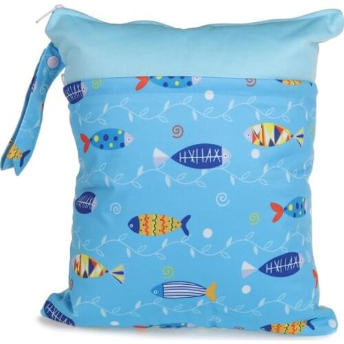 [CHOOEC]Colour Patchwork Wet Bag Washable Reusable Cloth diaper Nappies Bags Waterproof Swim Sport Travel Carry bag Size:30X36cm