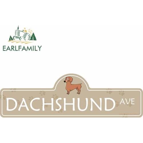 EARLFAMILY 13cm x 4cm for Dachshund Ave Dog Windows Laptop Windshield Car Stickers Anime Occlusion Scratch VAN Trunk RV Decal