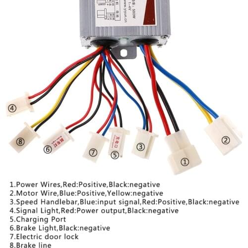 DC 24V 500W Motor Speed Brush Controller 30A For Electric Bicycle Bike Scooter B85C