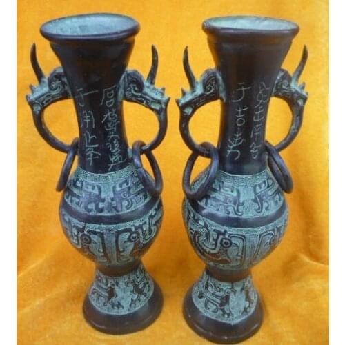 Horse bronze copper Rare Old Ming Dynasty bronze Vase, good carving, fine decorations Vase Garden Decoration Brass Bronze