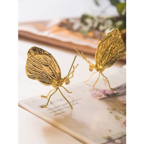 Golden Butterfly Small Ornaments Home Soft Decoration Model Room Living Wine Cabinet Dining Table Creative Nordic Luxury