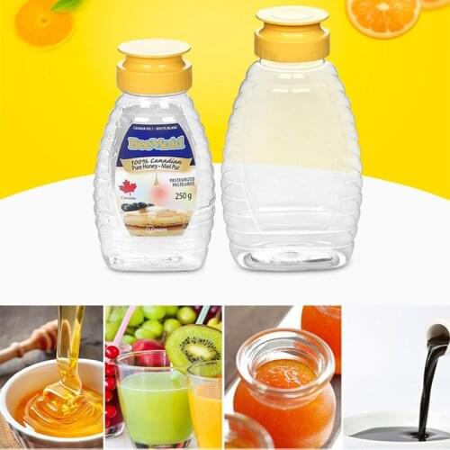 Honey Bottle Tomato Ketchup Bottle Container Salad Container Silicone Valve Cap Extrusion Bottle Transparent Tank Storage