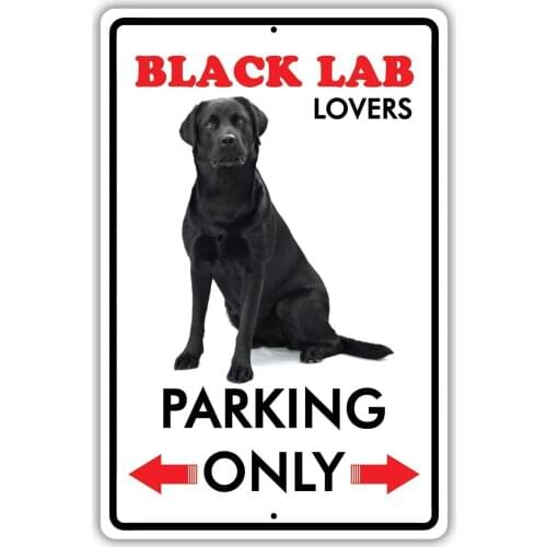 Metal Black Lab Lovers Only Black Dog Family Club Indoor Vintage Retro Wall Decoration Art Square Metal Sign 8X12 Inches