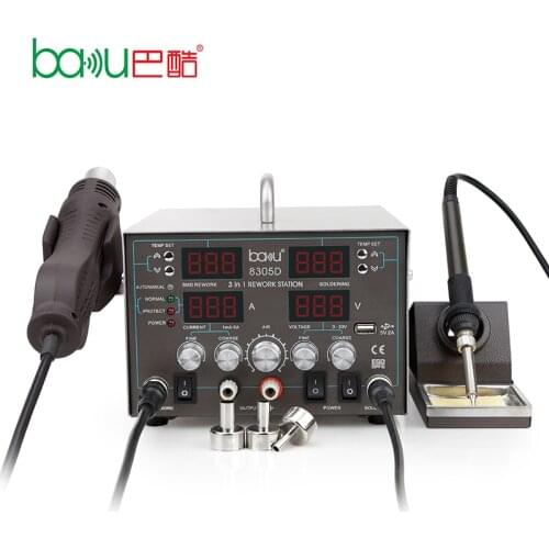 Multifunctional BAKU 3in 1 original smd digital hot air rework desoldering soldering station for wholesales ba-8305D