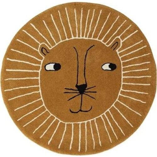 Cartoon Lion Baby Play Mat Crawling Soft Pad Newborn Game Rug Round Floor Carpet