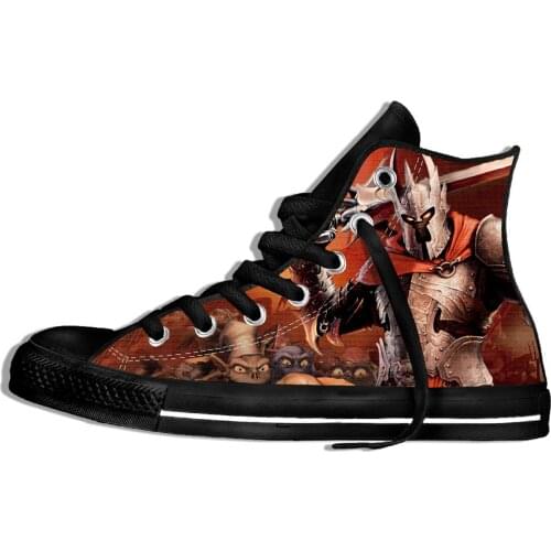 Custom Image Anime Overlord Pattern Mens Casual Canvas Shoes Harajuku Style Plimsolls Comfortable Breathable Walking Shoes