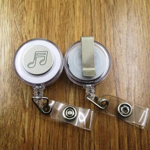 Music Note ID Badge Reel gift for him/her friend family retractable recoil id badge holder work fun