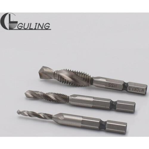 HSS Hex Shank Screw Thread Metric Tap Drill Bits M3 M4 M5 M6 M8 M10 X0.7 X0.8 X1 X1.25 Tapping and drilling integrated taps bit
