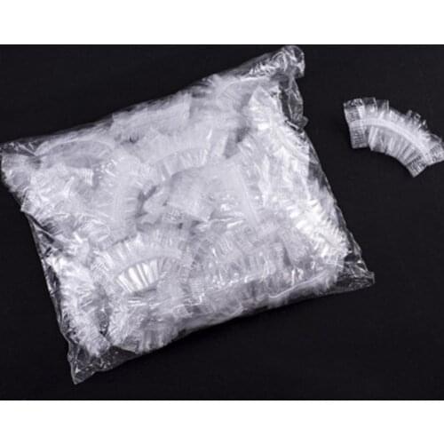 100Pcs/Set Disposable Earmuff Cap Waterproof Durable Transparent Adjustable Ear Cover for Girl Hairdressing Earmuffs