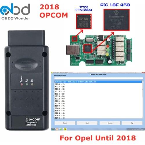 OP COM 2018 V1.95 For Opel Cars to 2018 opcom 170823c with PIC18F458 FTDI FT232RQ Chip 2018OPCOM Code Reader Work on Win 7/10