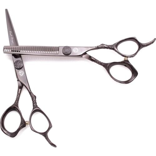 Hairdressing Scissors Japan 440C 5.5" 6" Purple Dragon 62HRC Dragon Handle Hair Cutting Scissors Styling Razor Edge Series 9001