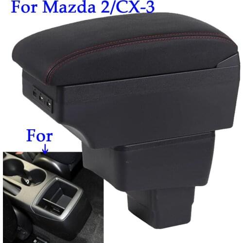 For Mazda CX-3 armrest box retrofit parts for mazda 2 skyactiv version cx3 CX-3 car storage accessories interior charging USB