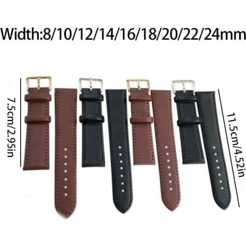 Watch Leather Strap Watches Band 8mm 10mm 12mm 14mm 16mm 18mm 20mm 22mm 24mm For Women Men Watchbands Black Brown Belts