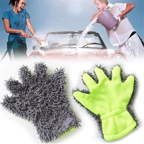 Car Wash Cloths Glove Mitt Soft Mesh Backing No Scratch Ultrafine Fiber Chenille Microfiber For Car Wash Cleaning Durable