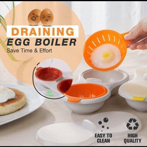 1PCS Edible Silicone Drain Egg Boiler New Creative Egg Poacher Food Grade Cookware Double Cup Egg Boiler Kitchen Cooking Tools