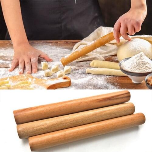 16/30/40cm Non-Stick Cake Fondant Pastry Wooden Rolling Pin Embossed Rolling Pin For Kitchen Cake Roller Crafts Baking