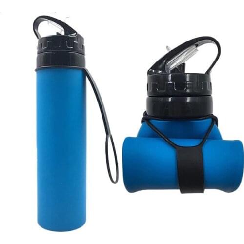 Foldable Silicone Sport Kettle Collapsible Lightweight Water Bottle Leak Proof Eco-Friendly Drinking Bottles Camping Hiking